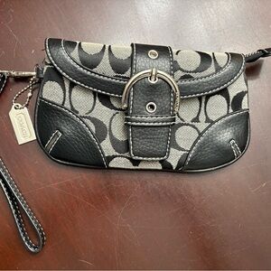 Coach Black and White Patterned Wristlet